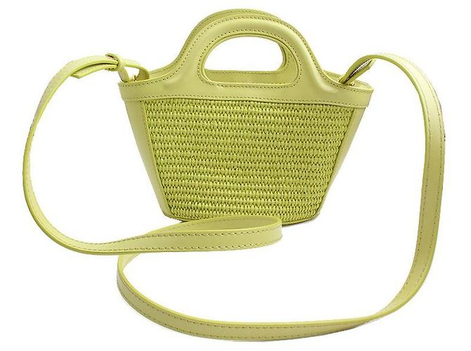 Marni Borsa a tracolla mini in tessuto intrecciato lime Marrone - vista 3
