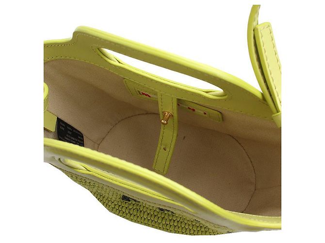 Marni Borsa a tracolla mini in tessuto intrecciato lime Marrone - vista 5