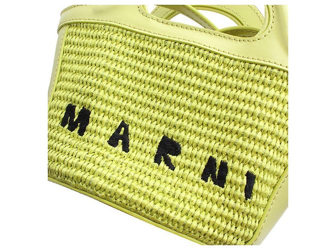 Marni Borsa a tracolla mini in tessuto intrecciato lime Marrone - vista 6