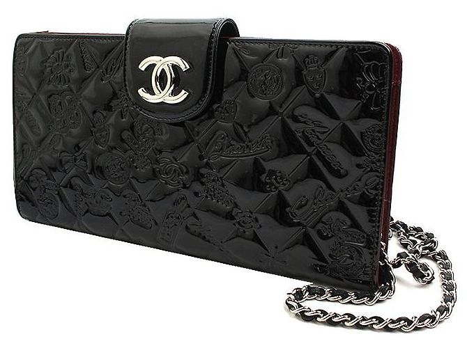 Chanel Mini borsa a tracolla iconica in vernice nera Nero - vista 2