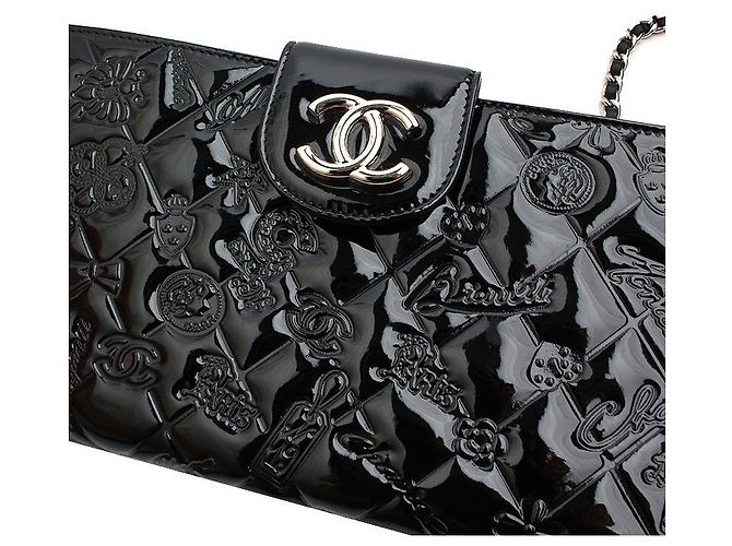Chanel Mini borsa a tracolla iconica in vernice nera Nero - vista 7