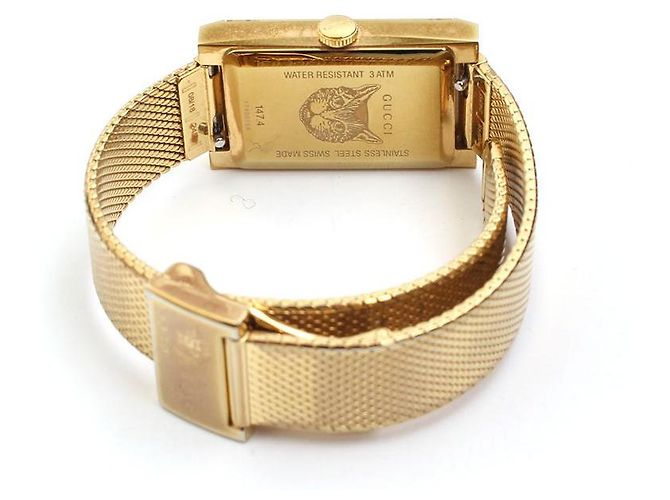 Gucci Goldene Uhr mit Perlmutt - Ansicht 3