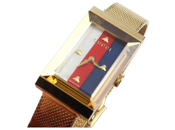 Gucci Goldene Uhr mit Perlmutt - Ansicht 4