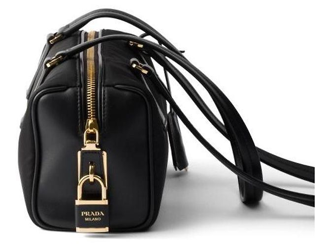 Prada Top medio in nylon e pelle con lucchetto - vista 7