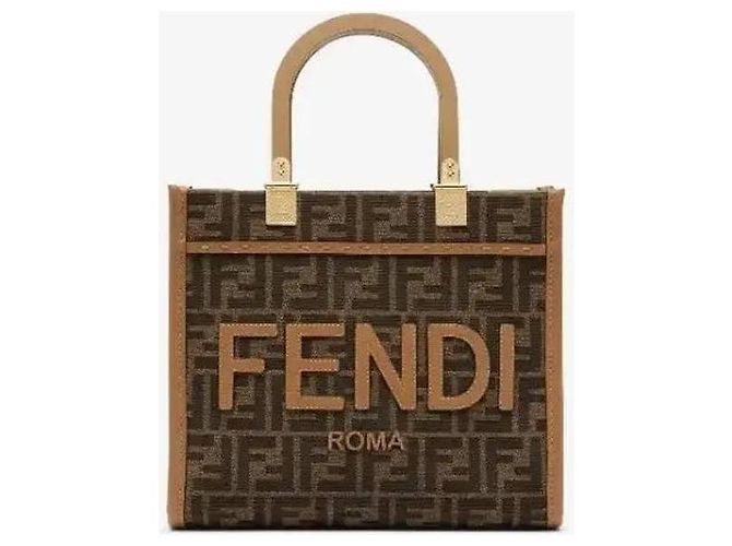Fendi Kleine Stoff-Einkaufstasche Sunshine ALVY Braun - Ansicht 4
