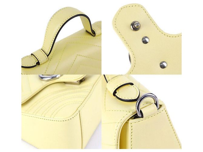 Gucci GG Marmont Mini Borsa a Mano Lime Verde - vista 7