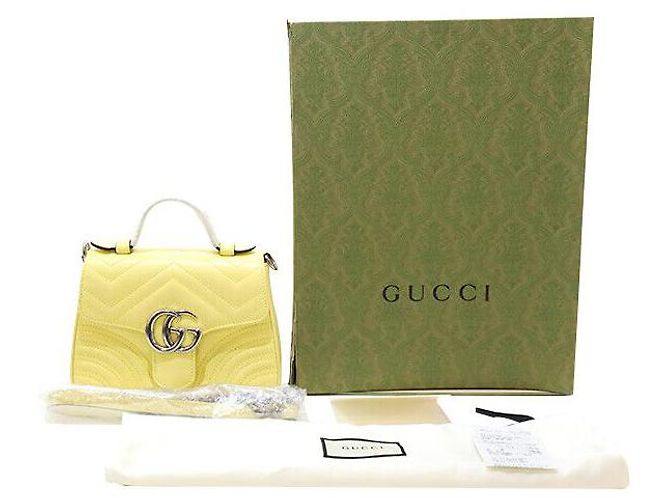 Gucci GG Marmont Mini Borsa a Mano Lime Verde - vista 8
