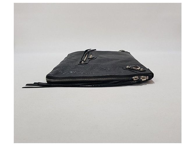 Balenciaga Borsa Clutch Motor Nera Argento - vista 4