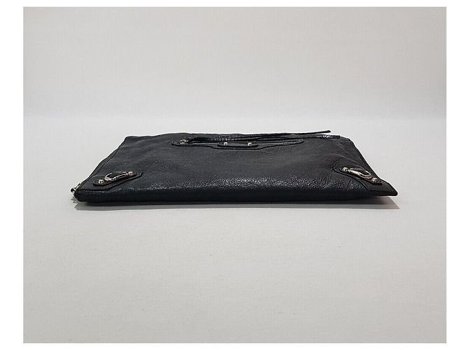 Balenciaga Borsa Clutch Motor Nera Argento - vista 6