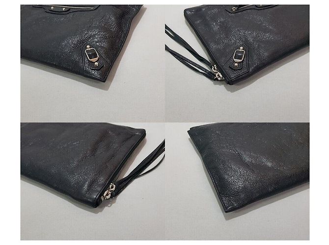 Balenciaga Borsa Clutch Motor Nera Argento - vista 7