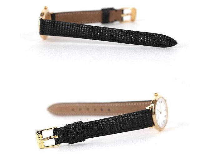 Tiffany & Co Classico Rotondo Oro Giallo Pelle Bianca Nera Nero - vista 3