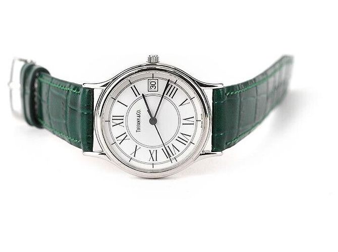 Tiffany & Co Pulseira de couro branco clássico preto - vista 2