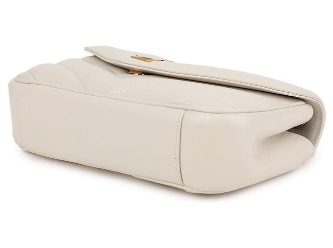 Saint Laurent Borsa a spalla trapuntata con catena Bianco - vista 6