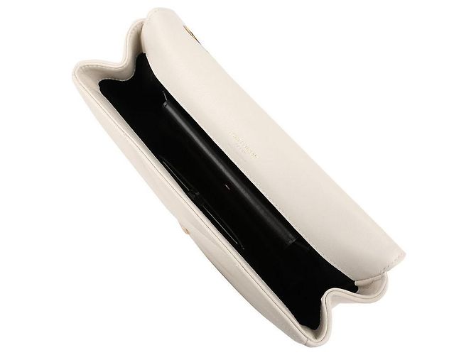 Saint Laurent Borsa a spalla trapuntata con catena Bianco - vista 8