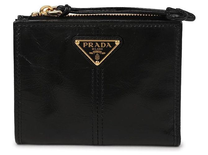 Prada Kleiner Ledergeldbörse Schwarz - Ansicht 3