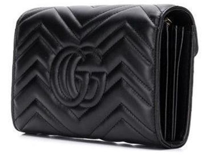 Gucci Borsa a spalla mini catena Marmont trapuntata Nero - vista 6
