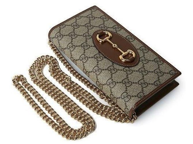 Gucci Borsa a Spalla Horsebit Change Wallet Marrone - vista 9