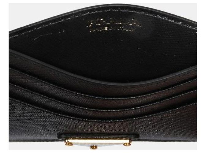 Prada Tarjetero de cuero Saffiano con logo triangular QHH Negro - vista 3