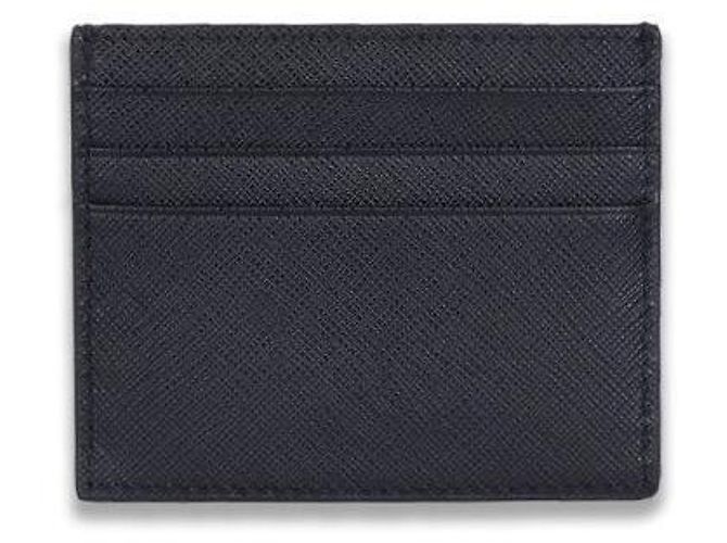 Prada Tarjetero de cuero Saffiano con logo triangular QHH Negro - vista 5