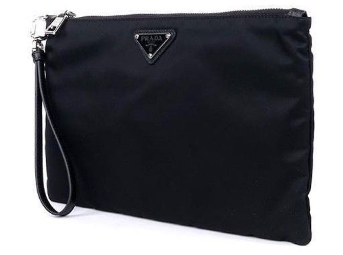 Prada Borsa Clutch in Re-Nylon Nera Nero - vista 10