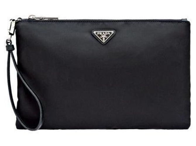 Prada Borsa Clutch in Re-Nylon Nera Nero - vista 2