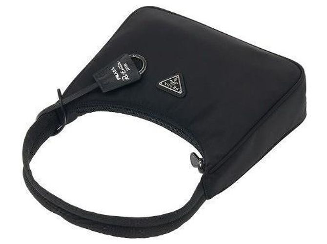 Prada Borsa Hobo in Tessuto Nylon Nero - vista 6
