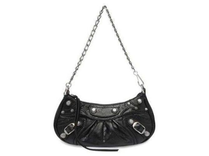 Le Cagole Balenciaga Bolsa de Ombro Mini Cagole com Corrente Preto - vista 4