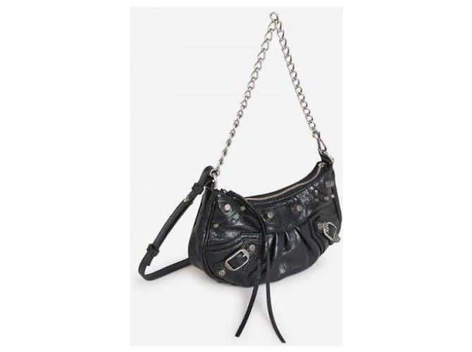 Le Cagole Balenciaga Bolsa de Ombro Mini Cagole com Corrente Preto - vista 7