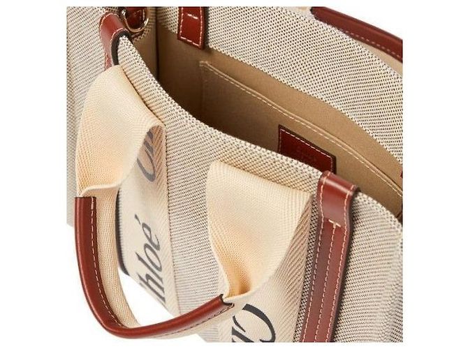 Chloé Borsa tote piccola marrone Woody - vista 11