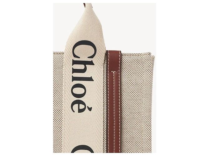 Chloé Borsa tote piccola marrone Woody - vista 7