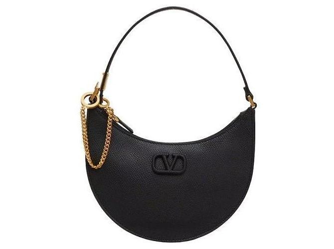 Valentino Borsa hobo con catena logo RQR Nero - vista 3