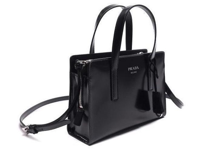 Prada Borsa tote spazzolata Re-Edition: Nero - vista 6