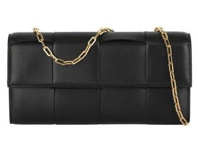Bottega Veneta Borsa a Spalla con Catena Intrecciato Nera Nero - vista 2