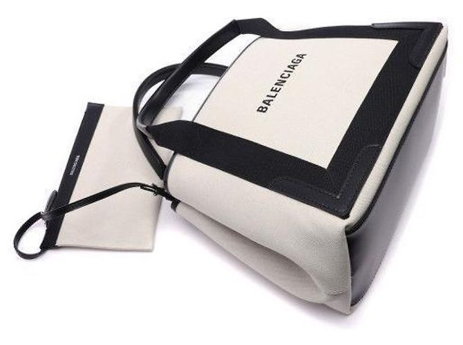 Balenciaga Borsa Tote Piccola Beige Nero - vista 3