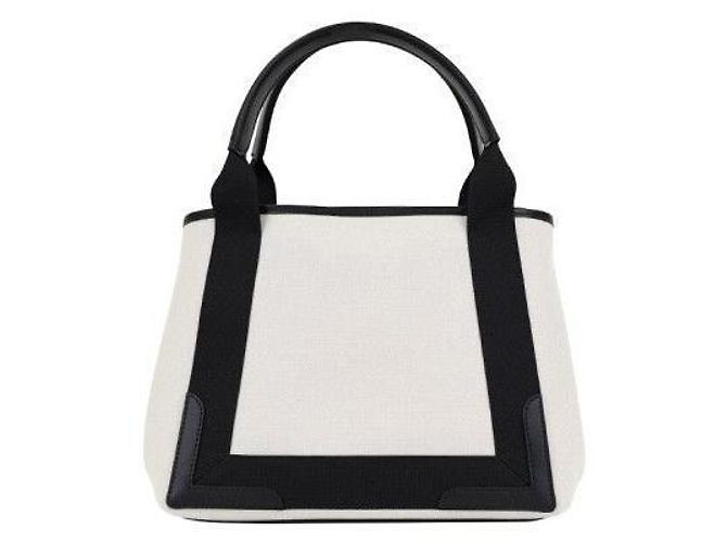 Balenciaga Borsa Tote Piccola Beige Nero - vista 5
