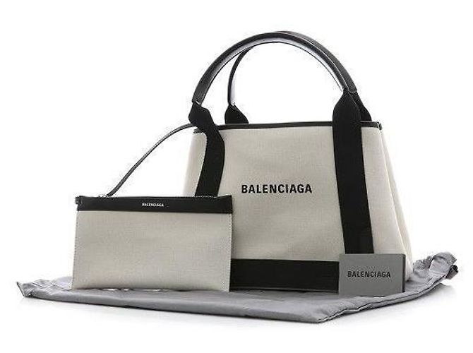 Balenciaga Borsa Tote Piccola Beige Nero - vista 8
