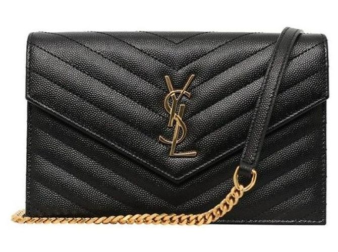 Saint Laurent Bolsa de Corrente Matelassé Preta Preto - vista 2