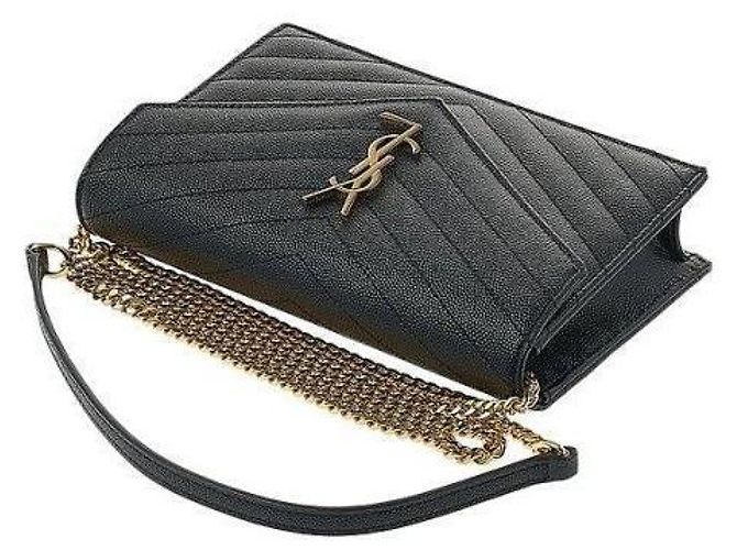 Saint Laurent Bolsa de Corrente Matelassé Preta Preto - vista 5