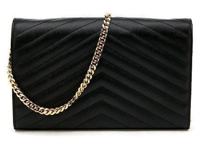 Saint Laurent Borsa trapuntata con catena e hardware dorato Nero - vista 2