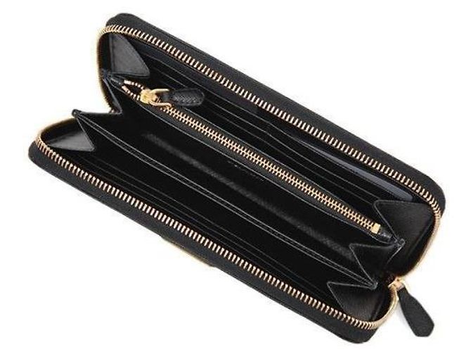 Prada Cartera larga con cremallera en triángulo Saffiano Negro - vista 6