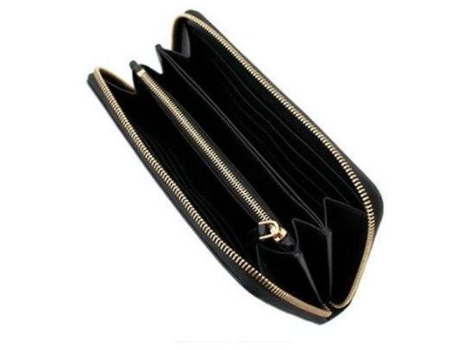Prada Cartera larga con cremallera en triángulo Saffiano Negro - vista 7
