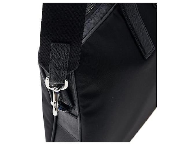 Prada Borsa Documenti in Re-Nylon Nero - vista 5