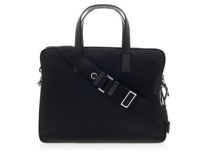Prada Borsa Documenti in Re-Nylon Nero - vista 6