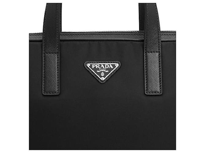 Prada Borsa Documenti in Re-Nylon Nero - vista 7