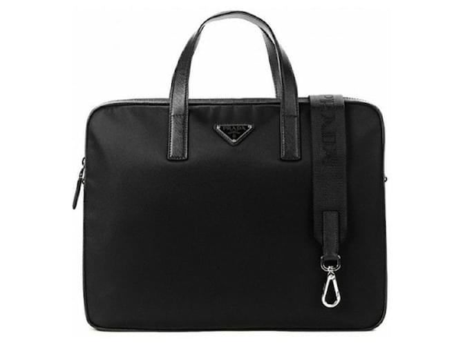 Prada Borsa Documenti in Re-Nylon Nero - vista 8