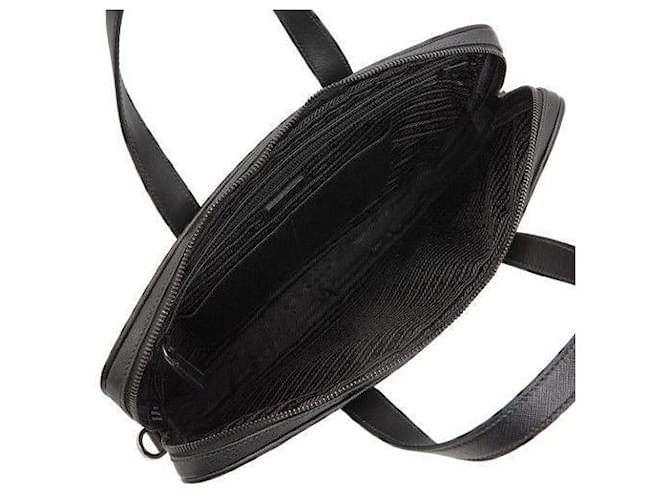 Prada Borsa Documenti in Re-Nylon Nero - vista 9