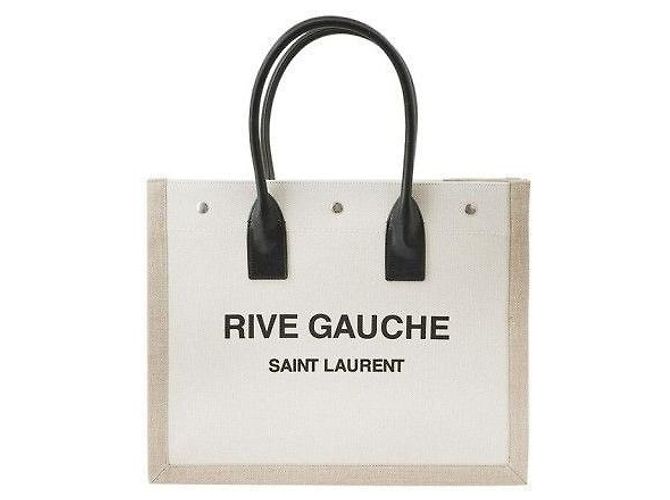 Saint Laurent Borsa Tote Gosh in rib nero naturale FAABR Marrone - vista 2