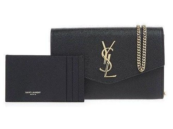 Saint Laurent Borsa a Spalla Uptown Monogram Chain Nero - vista 3