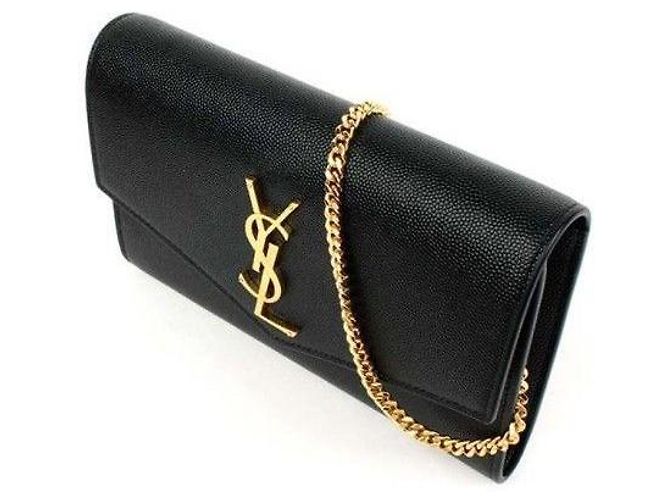 Saint Laurent Borsa a Spalla Uptown Monogram Chain Nero - vista 5