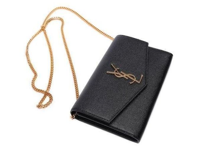 Saint Laurent Borsa a Spalla Uptown Monogram Chain Nero - vista 6